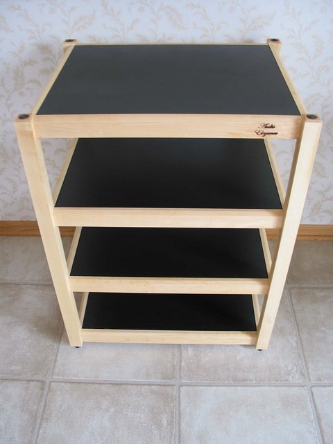 Audio Elegance Equipment Rack - Maple Rack with industrial coated MDF shelves