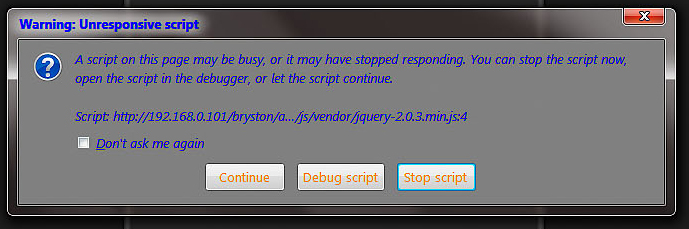 Unresponsive Script Crop