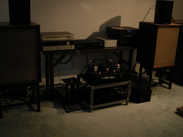 SET System - Don Allen Electronics, Jensen H222 Coax Speakers in Custom Cabinets, Lux T-12 Tuner