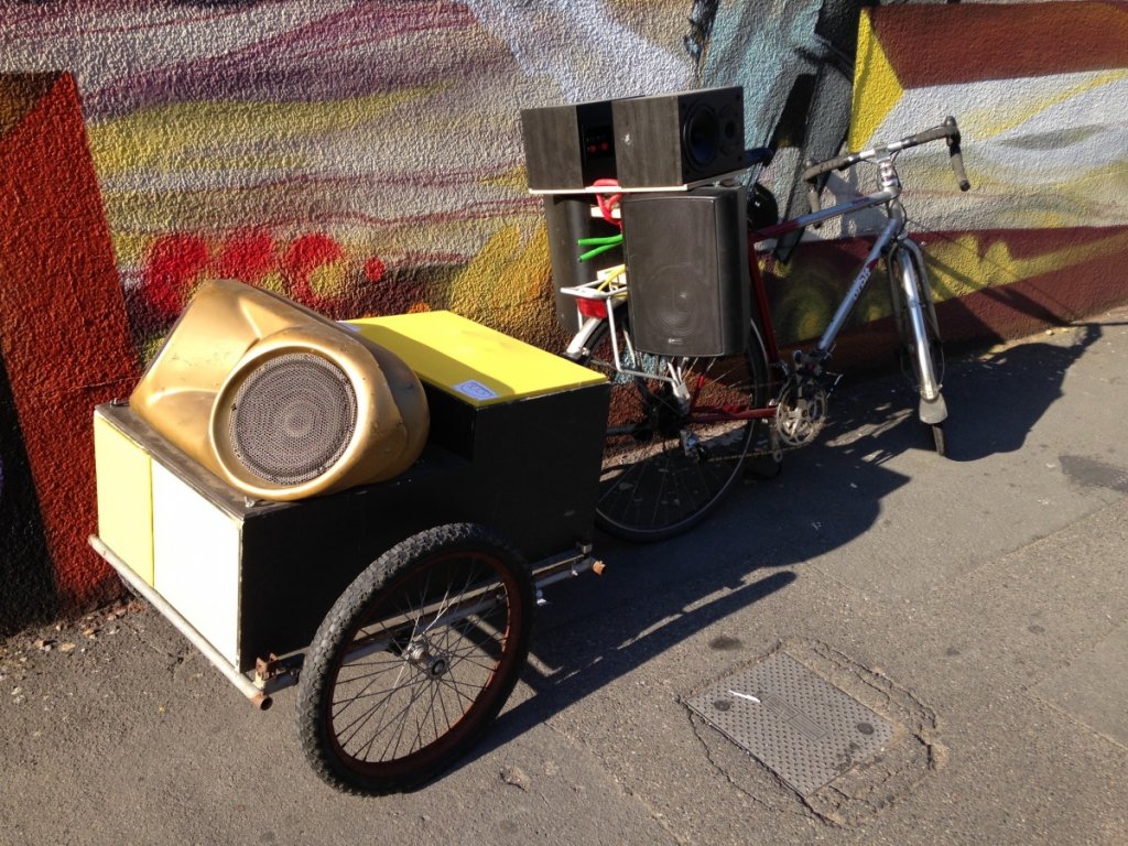 bike sound systems of the old school bulky variety.