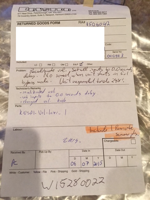 SP2 Return Authorization