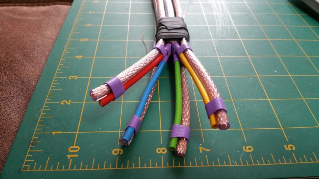 6mm speaker cable connection to 4mm speakon subwoofer cable - initial preparation