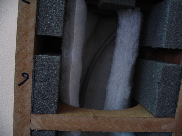 inside of OB 5 with aquarium filter wool