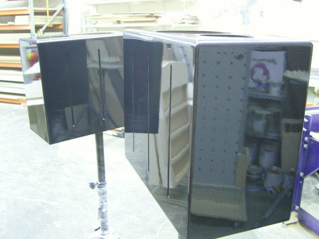 Cabinets 2 - Metallic Gray Rapide cabinets waiting for their finish to cure.