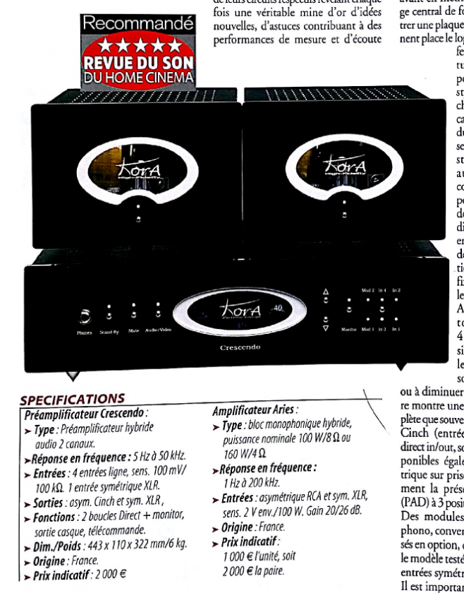 Kora Aries specifications