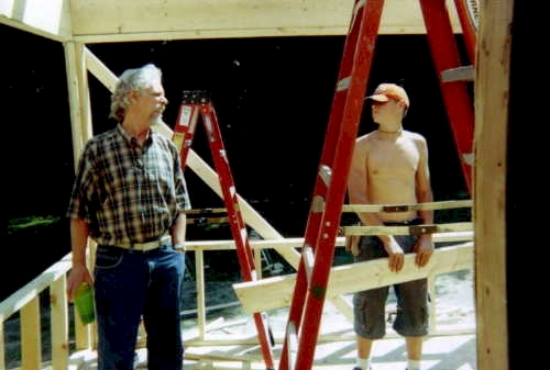 Walter and I. '03 Schult residence and RSAD construction project. Walter works for my brother who was the general on this.Walter's 16 here. Buff just like his ol' man!