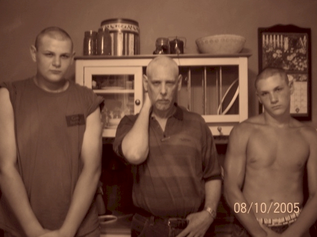 My two Sons and myself: Da "big 'n bad" men in da houze.