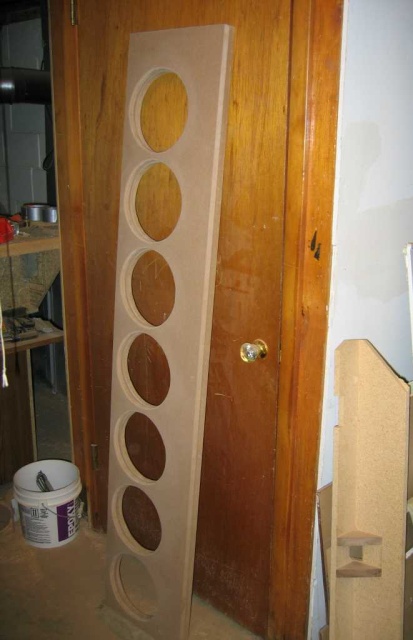 Finished divider panels (note 1/4in roundover on holes)