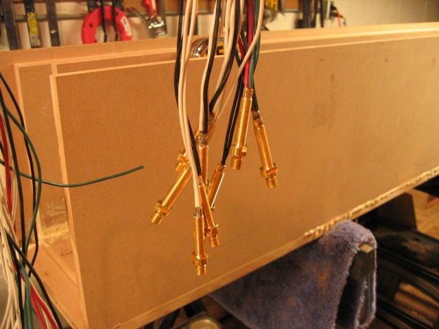 soldered up wires going to the terminals. all the other wires are driver to driver.