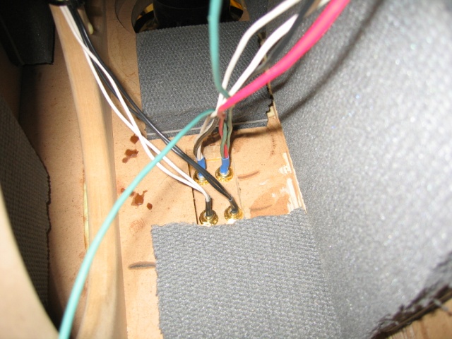 terminals mounted to the box (tweeters & woofers)