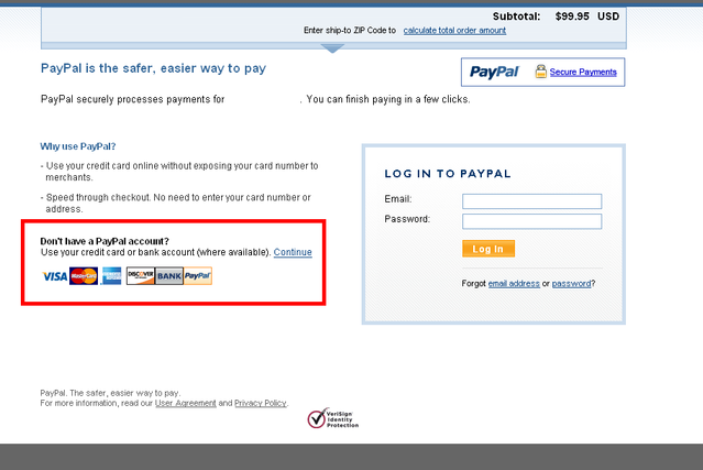 paypal credit card