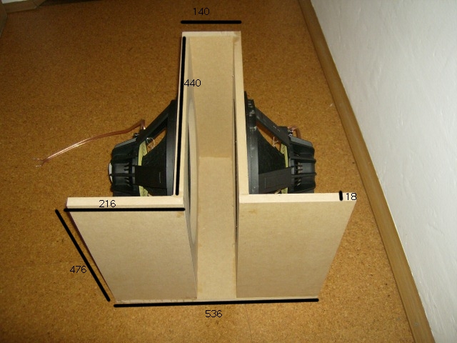Dimensions in millimeters. MDF thickness is 18 mm.