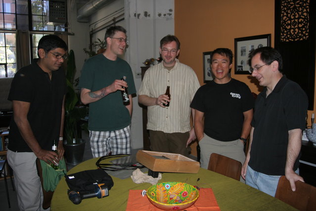 the guys... - nikhil, bill, rob, kim (aspiring audiophile), bill (another)