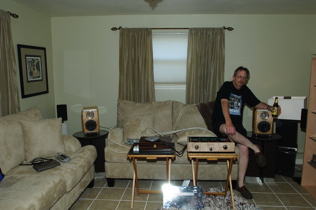 Chris next to the American Acoustic Dev speaker