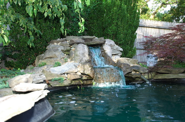 Charles' backyard waterfall