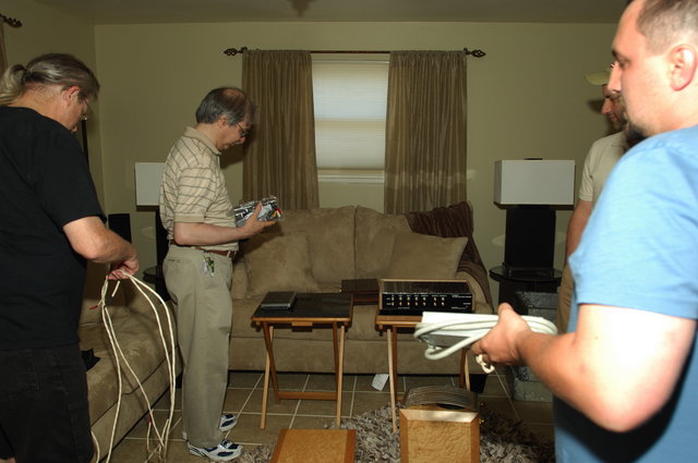 Chris, Steven, Peter and Maurius setting up the second system