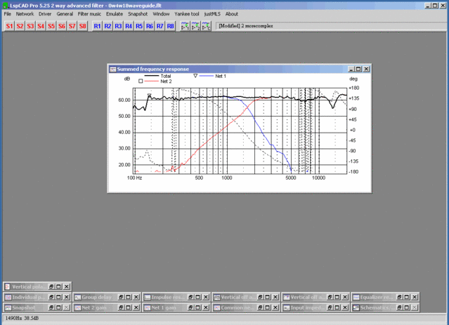 Simulator result - 1.8 kHz crossover