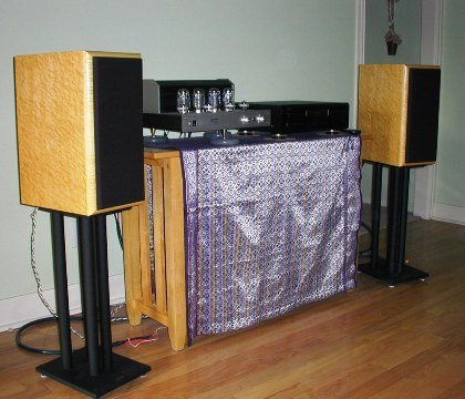 Ellis 1801 speakers, modified Joldia 502, Modwright tubed modified Denon 2900 player