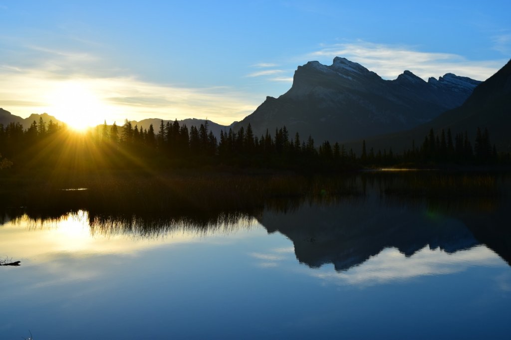 Sunrise over Vermilion Lakes Banff Alberta Canada