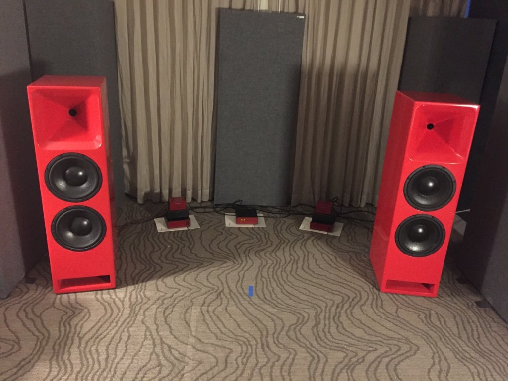 DAC DAC HS driving Red Golden Cherry Maraschinos driving JTR Noesis 210RTs in red