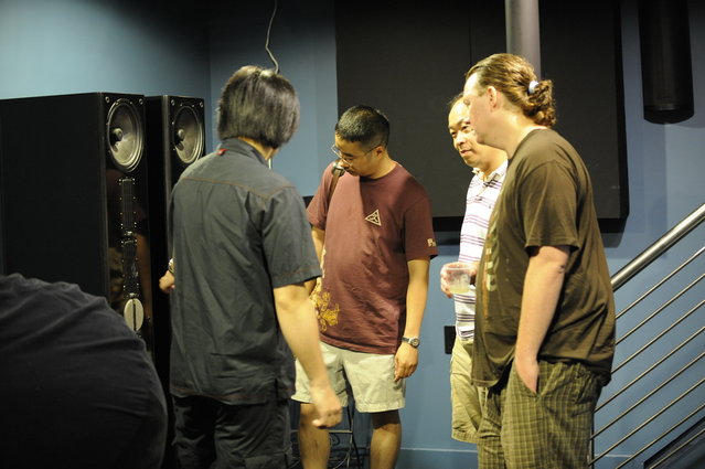 Buddy, Garry, Michael and Mike checking the BMPS speakers