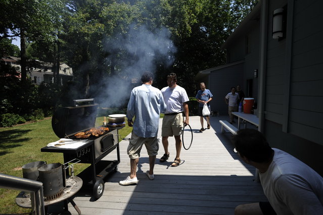 Robert grilling outside