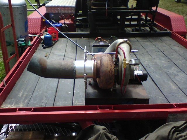 Turbocharger engine backview