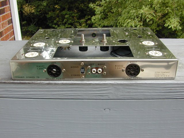 Initial Assembly - Frontal Shot - Here is the Front Panel and top of chassis picture of my second Stereo 70 rebuild "Don't Call Me 'Dimples'!" The plating on this chassis is significantly better than the plating on "Nothin' Fancy"; my First Stereo 70 rebuild.