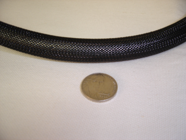 Current power cord with nickel for size comparison