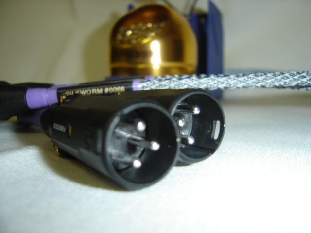 Close up of Furutech rhodium XLR