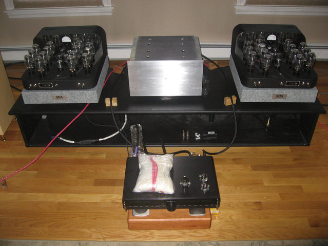 MA-1 amps with a Pass DIY XAJ amp (built by Tim Rawson)