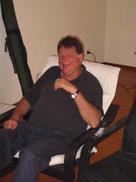 Bart in the listening chair.
