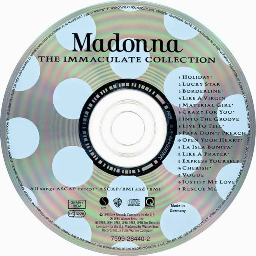 madonna-the immaculate collection-cd