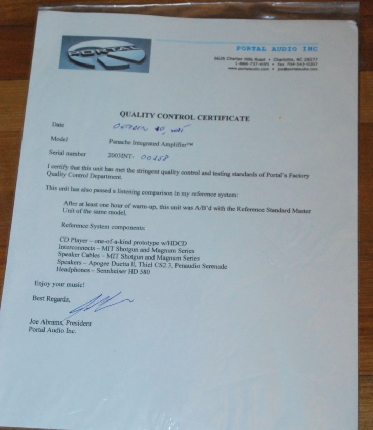 Panache docs - QC cert