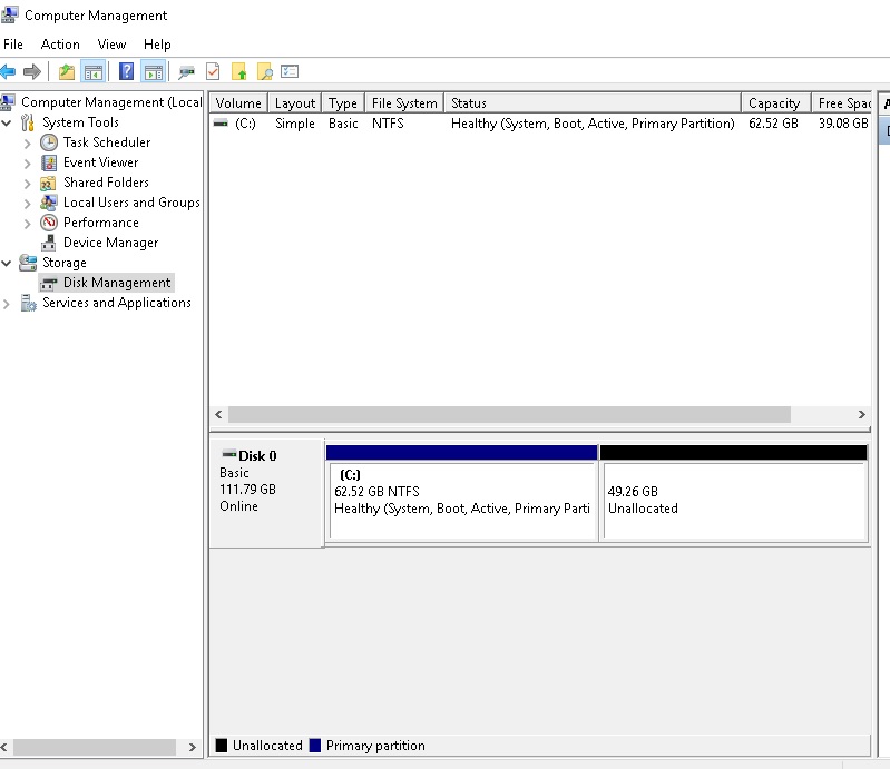 HQP server disk