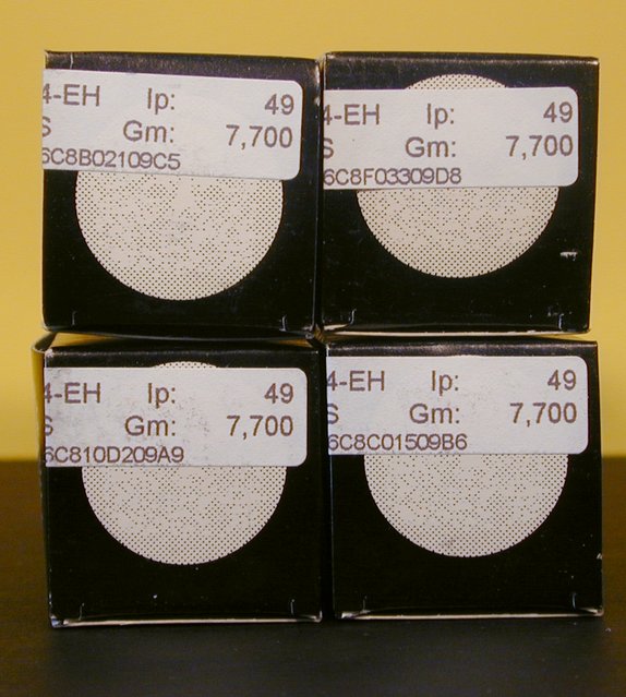 Electro-Harmonix EL34EH - factory-matched quad - This is a factory-matched quad of current-production Electro-Harmonix EL34EH tubes. These are brand new and have NEVER been used since leaving the factory.