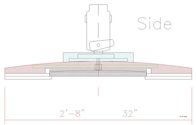 OB-5 JIG-SIDE-Layout 1 - Side view of curved-side cutting jig. This will make a 9' radius cut.