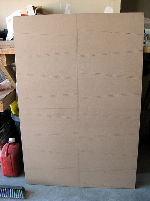 Starting on the Braces - The braces laid out on the same one sheet of Â¾" MDF (Medium Density Fiberboard).
