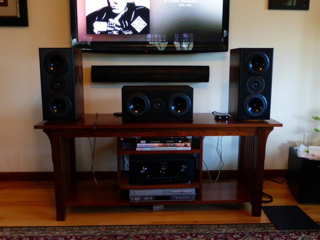 Finished speakers on custom built A/V Unit
