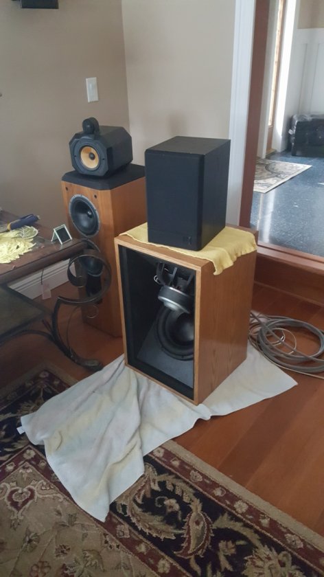 Front of left speaker
