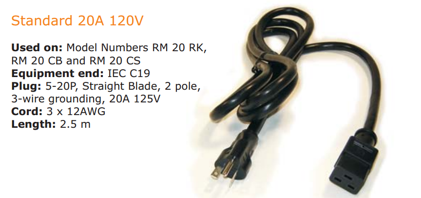 Torus RM20 powercord