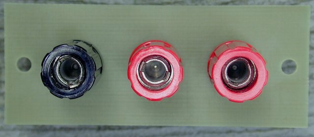Audio by Van Alstine "Ultimate Stereo 70" Upgraded Output Connectors - Front View - Here is a picture of the completed Upgrade Connector for one channel of the "Ultimate Stereo 70." The other one is identical.