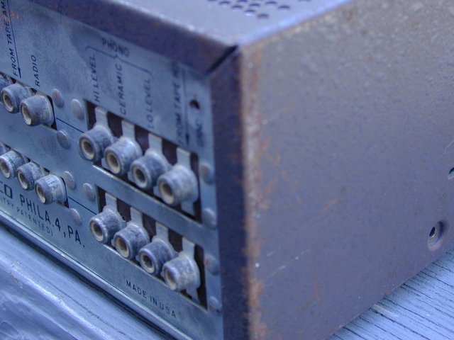 SCA-35 - Factory Wired - Rusty and Crusty! - Looks like this factory-wired amplifier was stored in a damp location. This rust is just the tip of the iceberg. There's more rust and corrosion inside.