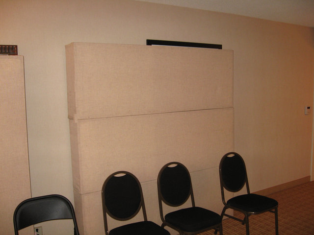 RMAF2 - This picture shows the rear wall. That is a 6 foot by six foot diffusor in the center.
