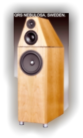 QRS Nebulosa. - Just me trying a new paint program I got.
Original photo has sort of been "tweaked a bit".
The speaker is a QRS Nebulosa, from Sweden.
The bottom cabinet contains no less than 3 x 10" subwoofer
drivers. 1 forward (closed cabinet)
2 in a isobaric chamber venting down.
So this is a very massive passive - subwoofer with very awesome
capacity in the nether regions, and a mid/tweeter module on top.
No need to augment with subs says the makers, below 18hz maybe then.

I like base power, so this sounded so awesome to me that in my gallery it went!
Base power! 
Full frequency dynamics then, and seriously hung
in the nether regions.
Uhm, of course I didn't take the makers words for this!
Hifi&Musik - a swedish magazine wrote on this speaker.
Extremely wide sweetspot, composed, slightly laidback
and a total refusal to lose control regardless of volume level.
Ease of placement and if you got the amplification power
required: Base power, that shocked the testing panel
so bad, that they simply stated: 
"Well, to put this lightly, you will not be needing that pair of 15"
servo controlled subwoofers..."
Oh my!!! I'm a sucker for this type of writing!! I admit it
I was born a woofer lover, what can I say.
