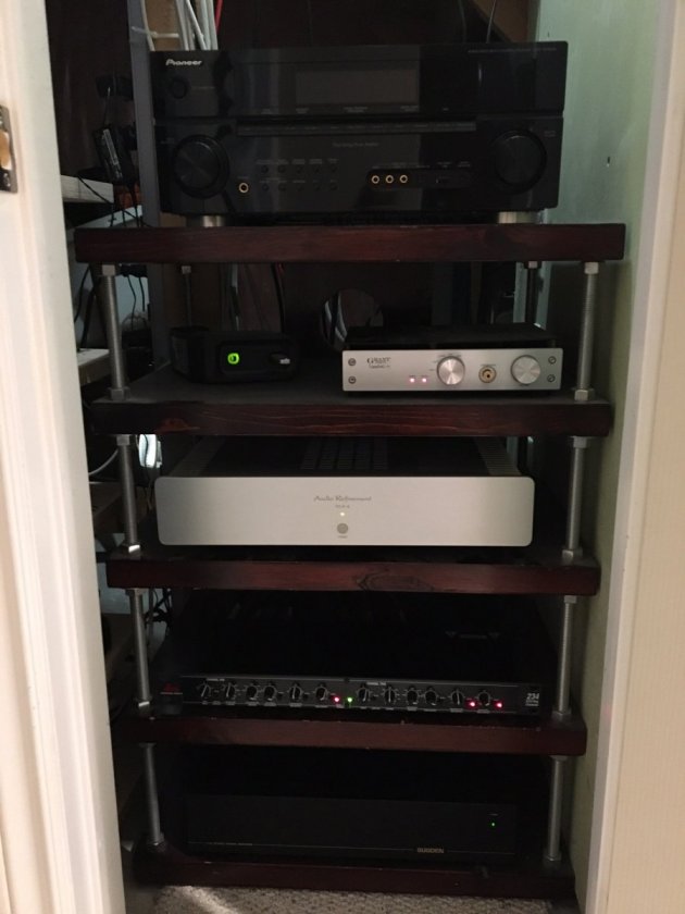 Media closet arrangement