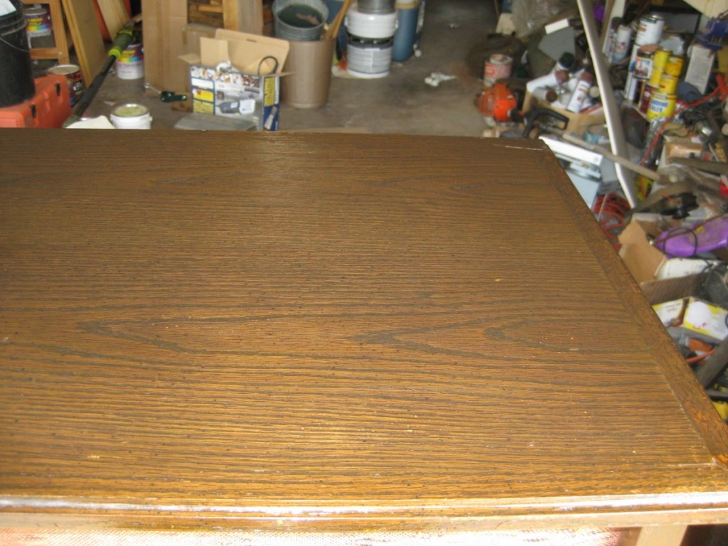 top of cabinet after pulling the polyurethane