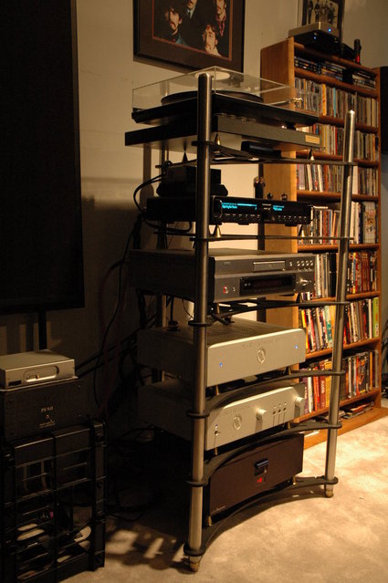Side view of new Sistrum SP6 rack housing my audio tower
