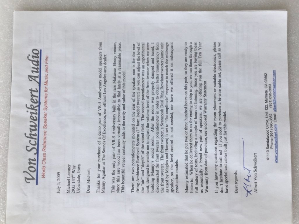 A letter from Albert describing this pair