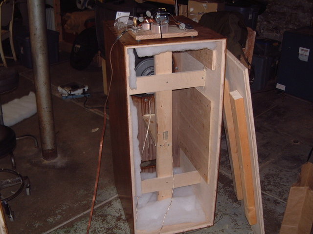 Baltic Birch Cab 6 - Reinforced cabinet with sound absorbant on roof one side and floor